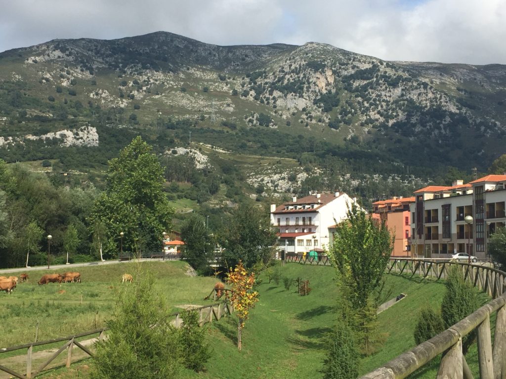 panes asturias spain village at foot of mountains